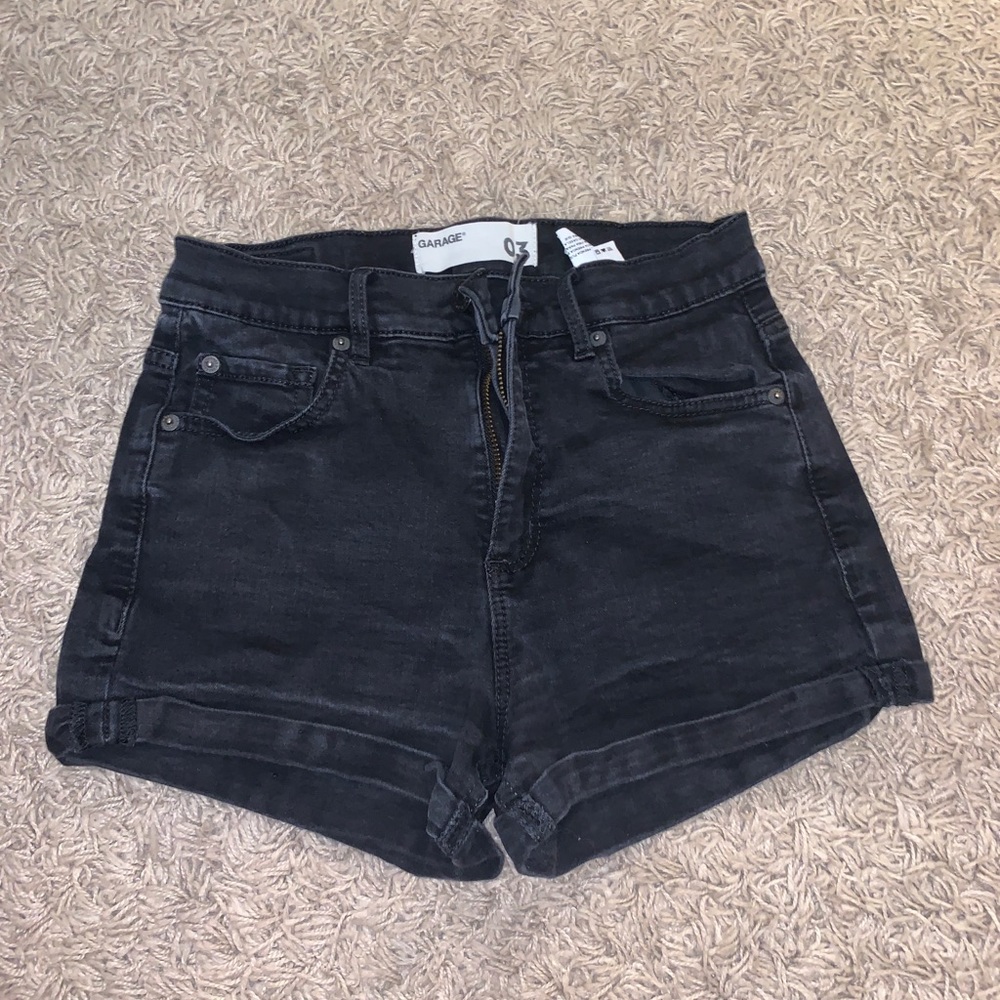 Black High Waisted Jean Shorts